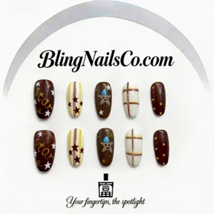 Chocolate Star Press-On Nails