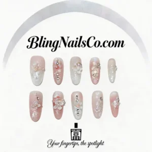 Pearl Flower Press-On Nails