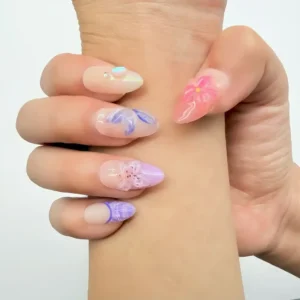 3D Floral Press-On Nails
