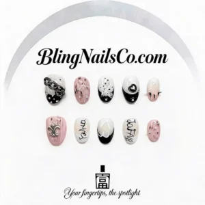 Black White Gothic Press-On Nails
