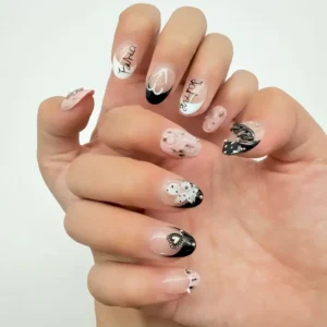 Black White Gothic Press-On Nails