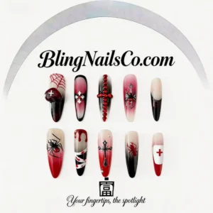 Gothic Cross Spider Press-On Nails