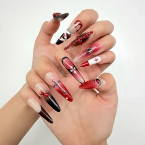 Gothic Cross Spider Press-On Nails