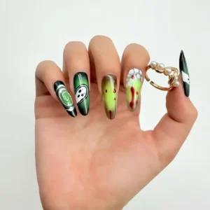 Green Ghost Press-On Nails