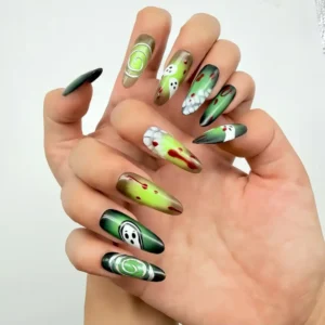 Green Ghost Press-On Nails
