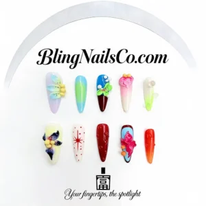 3D Tropical Floral Press-On Nails