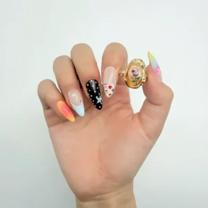 Colorful Star Press-On Nails