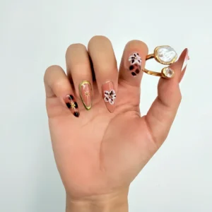 Leopard Floral Press-On Nails