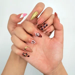 Leopard Floral Press-On Nails