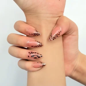 Leopard French Tip Press-On Nails