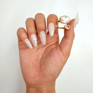 Milky White Cross Press-On Nails