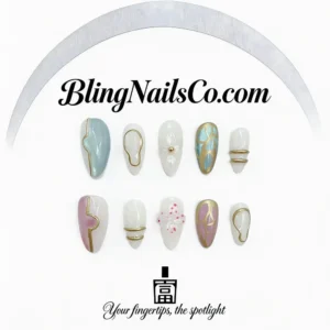 Pastel Gold Floral Press-On Nails