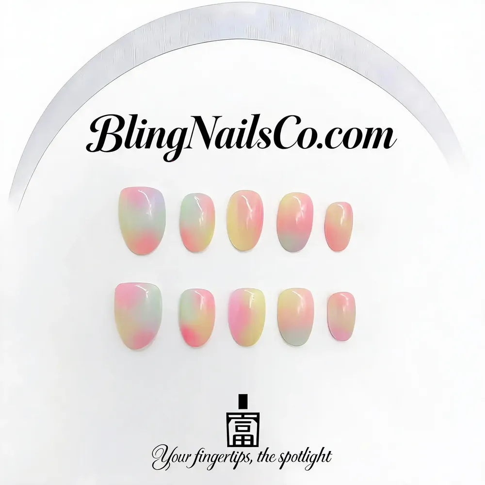 Pastel Rainbow Press-On Nails
