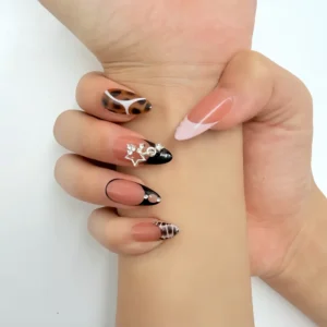 Pink Black Leopard Press-On Nails