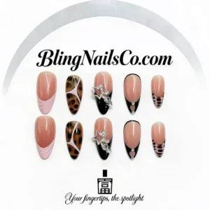 Pink Black Leopard Press-On Nails