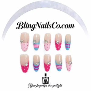 Pink Polka Dot Press-On Nails