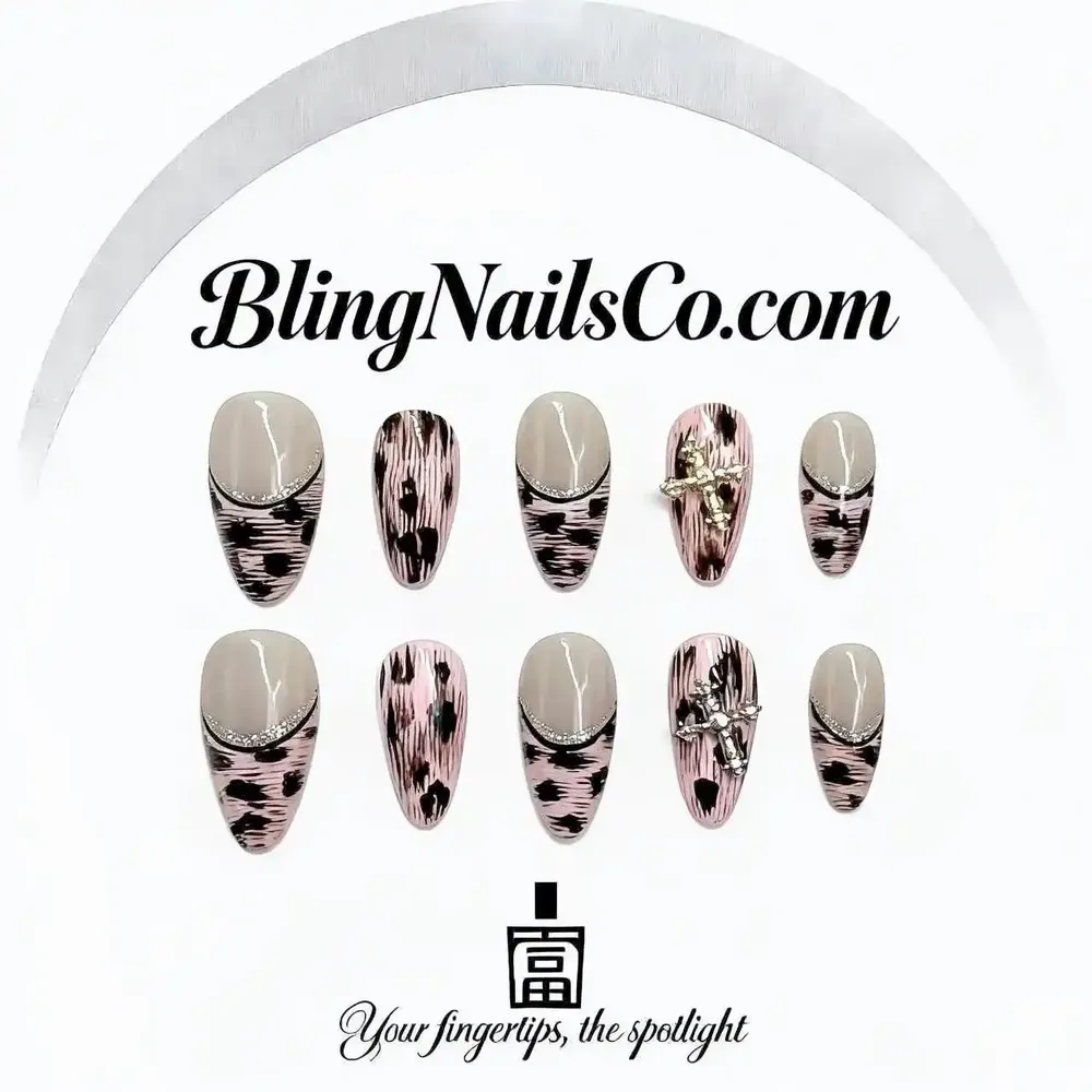 Pink Zebra Press-On Nails